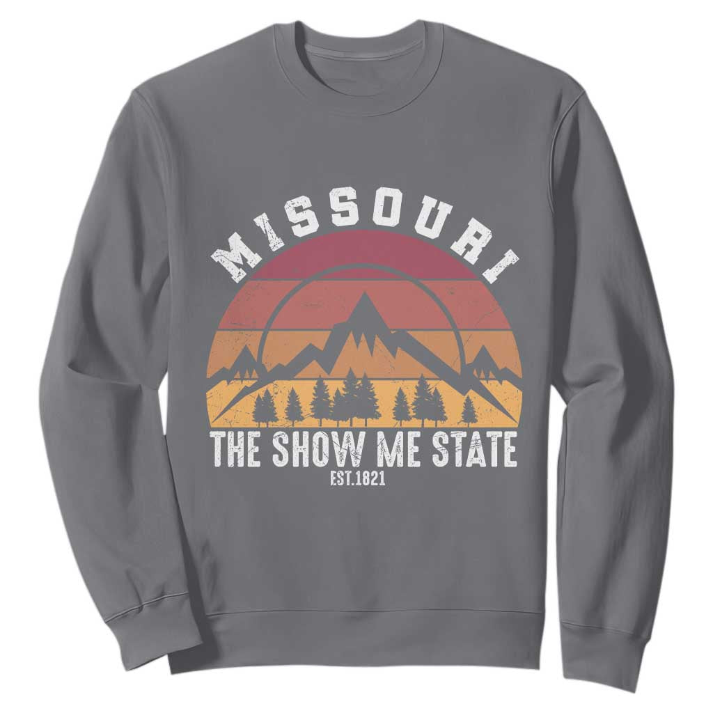 Vintage Missouri Travel Sweatshirt The Show Me State Pride TS12 Charcoal Print Your Wear