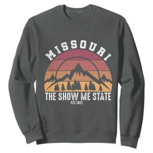 Vintage Missouri Travel Sweatshirt The Show Me State Pride TS12 Dark Heather Print Your Wear