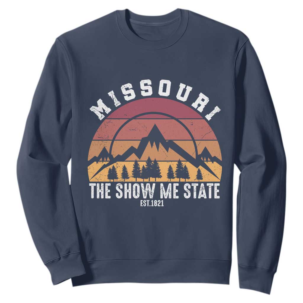 Vintage Missouri Travel Sweatshirt The Show Me State Pride TS12 Navy Print Your Wear