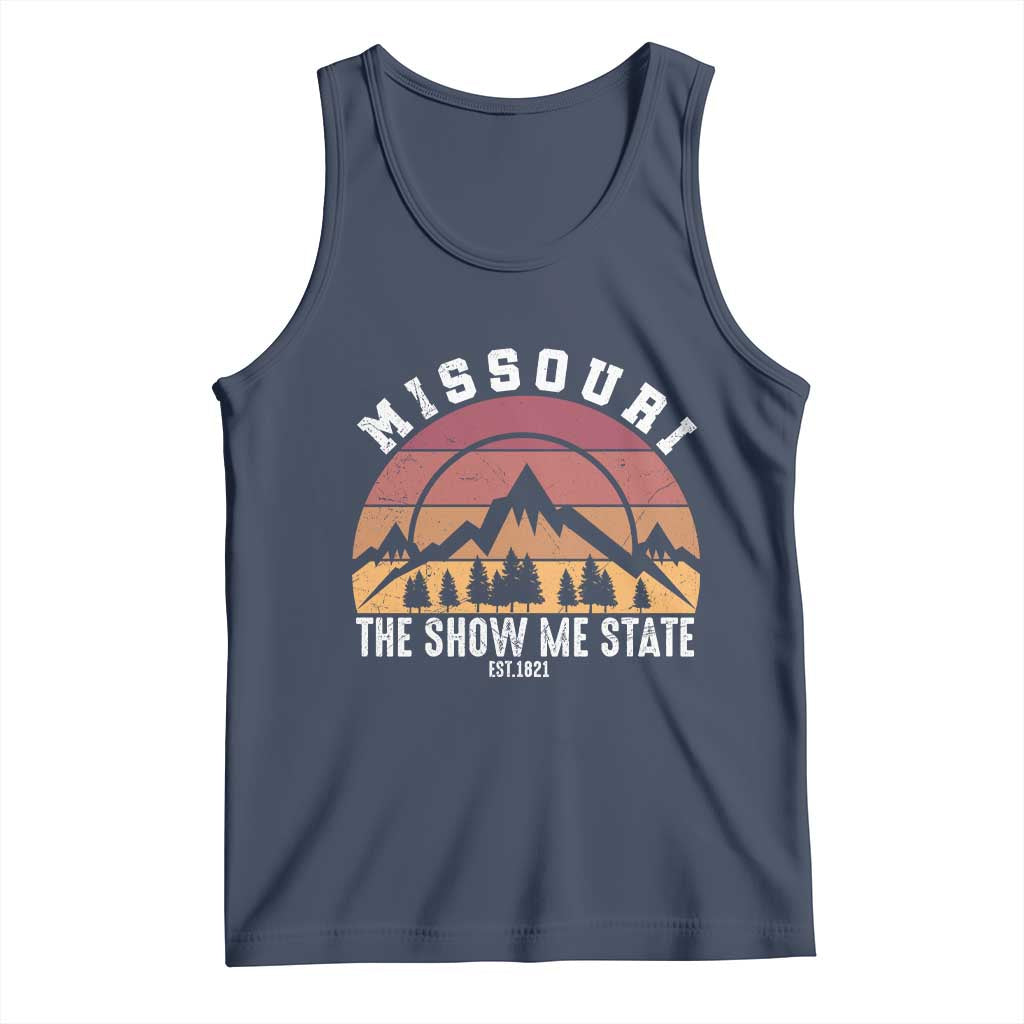 Vintage Missouri Travel Tank Top The Show Me State Pride TS12 Navy Print Your Wear