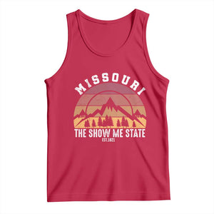Vintage Missouri Travel Tank Top The Show Me State Pride TS12 Red Print Your Wear
