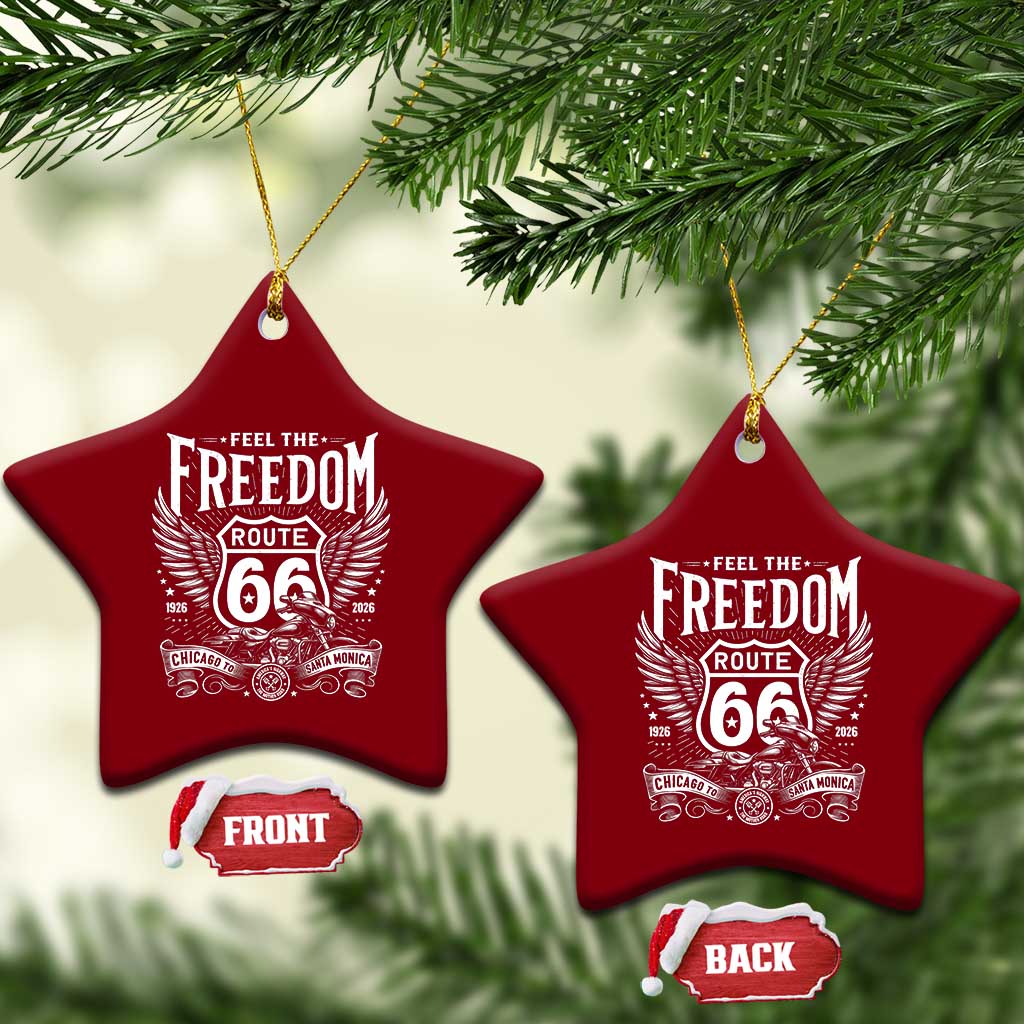 Feel The Freedom Route Highway 66 Ceramic Ornament 100th Anniversary Biker Road Trip Graphic TS12 Print Your Wear