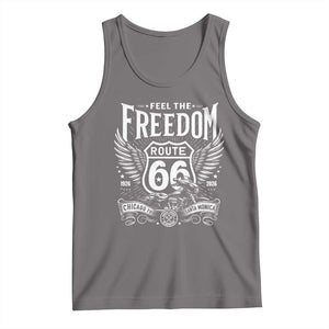 Feel The Freedom Route Highway 66 Tank Top 100th Anniversary Biker Road Trip Graphic TS12 Deep Heather Print Your Wear