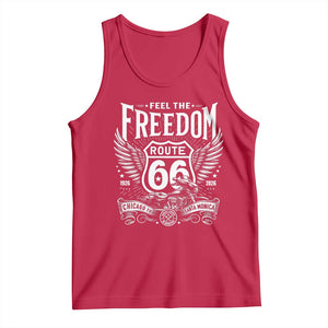 Feel The Freedom Route Highway 66 Tank Top 100th Anniversary Biker Road Trip Graphic TS12 Red Print Your Wear