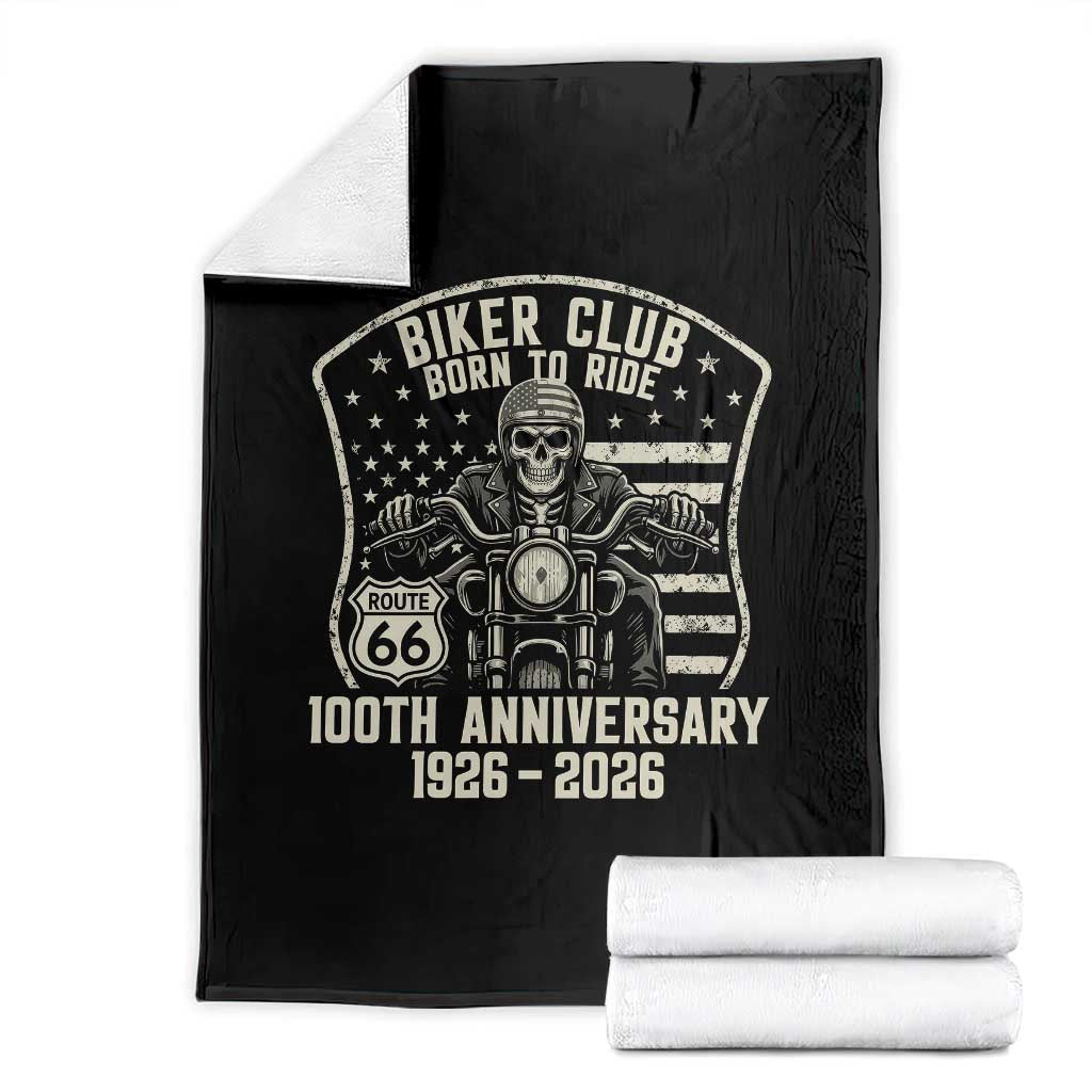 Vintage Biker Club Born To Ride Throw Blanket 100th Anniversary Mother Road TS12 Black Print Your Wear