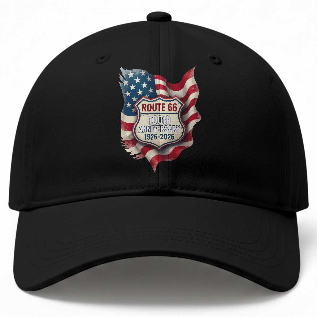 Route Highway 66 Centennial Baseball Cap Vintage American Flag Patriotic Gift TS12 Print Your Wear