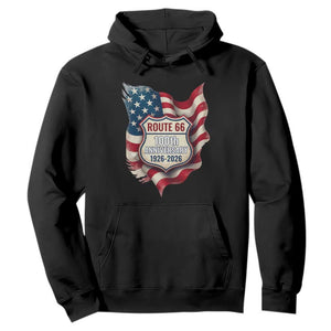 Route Highway 66 Centennial Hoodie Vintage American Flag Patriotic Gift TS12 Black Print Your Wear