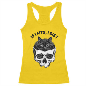If I Fits I Sits Black Cat Skull Racerback Tank Top Gothic Dark Humor Gift TS12 Daisy Print Your Wear