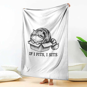 If I Fits I Sits Throw Blanket Chubby Kitty Funny Cat Lover Gift TS12 Print Your Wear