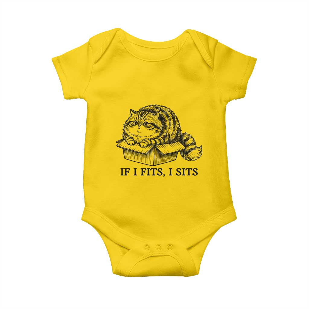 If I Fits I Sits Baby Onesie Chubby Kitty Funny Cat Lover Gift TS12 Daisy Print Your Wear
