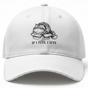If I Fits I Sits Baseball Cap Chubby Kitty Funny Cat Lover Gift TS12 Print Your Wear