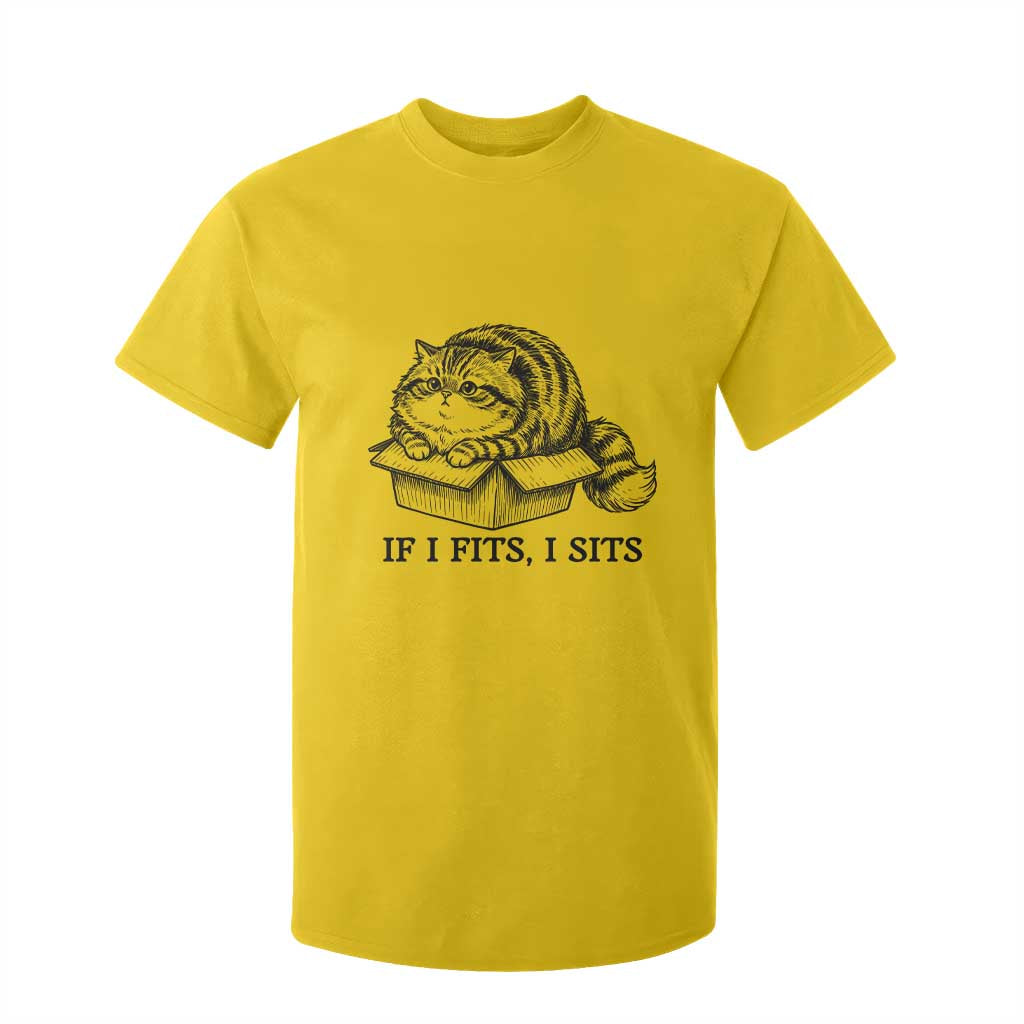 If I Fits I Sits T Shirt For Kid Chubby Kitty Funny Cat Lover Gift TS12 Daisy Print Your Wear