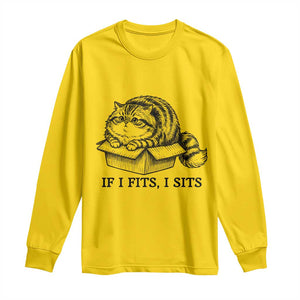 If I Fits I Sits Long Sleeve Shirt Chubby Kitty Funny Cat Lover Gift TS12 Daisy Print Your Wear
