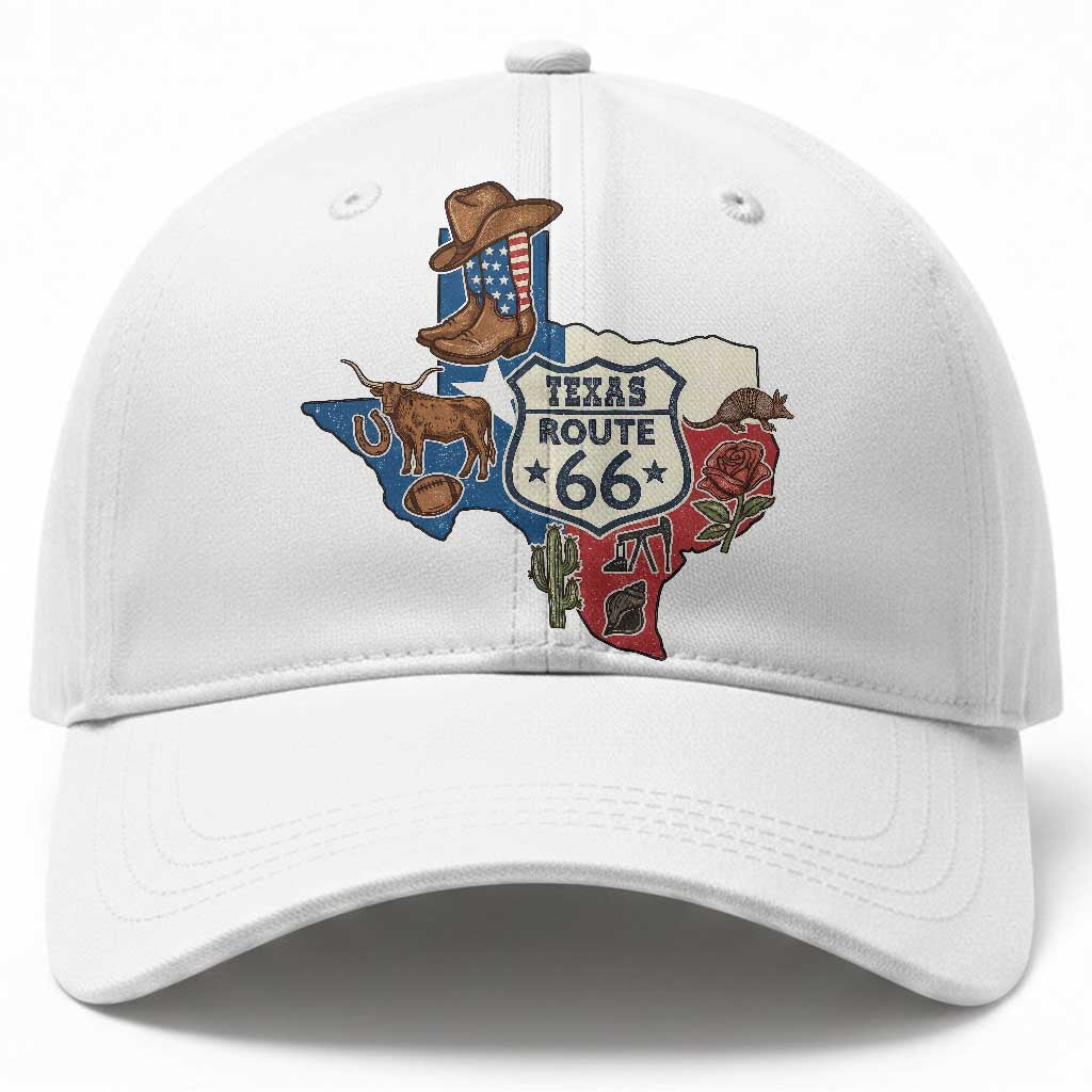 Texas Route Highway 66 Adventure Baseball Cap Desert Road Trip Graphic TS12 Print Your Wear