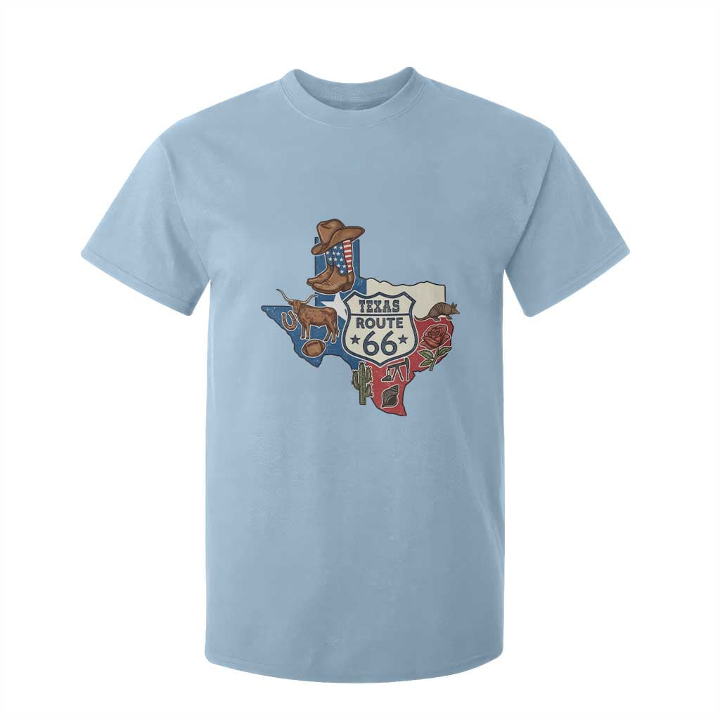 Texas Route Highway 66 Adventure T Shirt For Kid Desert Road Trip Graphic TS12 Light Blue Print Your Wear