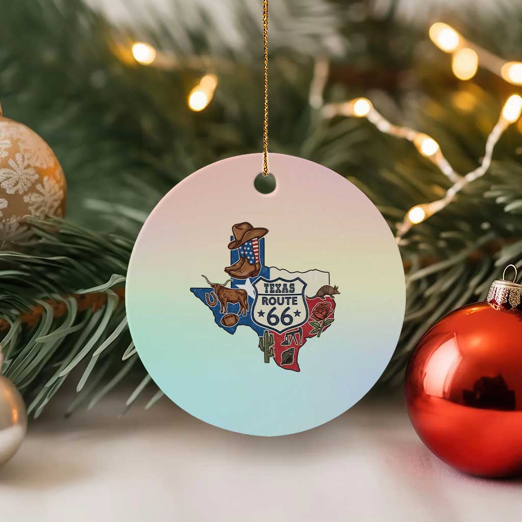 Texas Route Highway 66 Adventure Ceramic Ornament Desert Road Trip Graphic TS12 1pc Pastel Print Your Wear