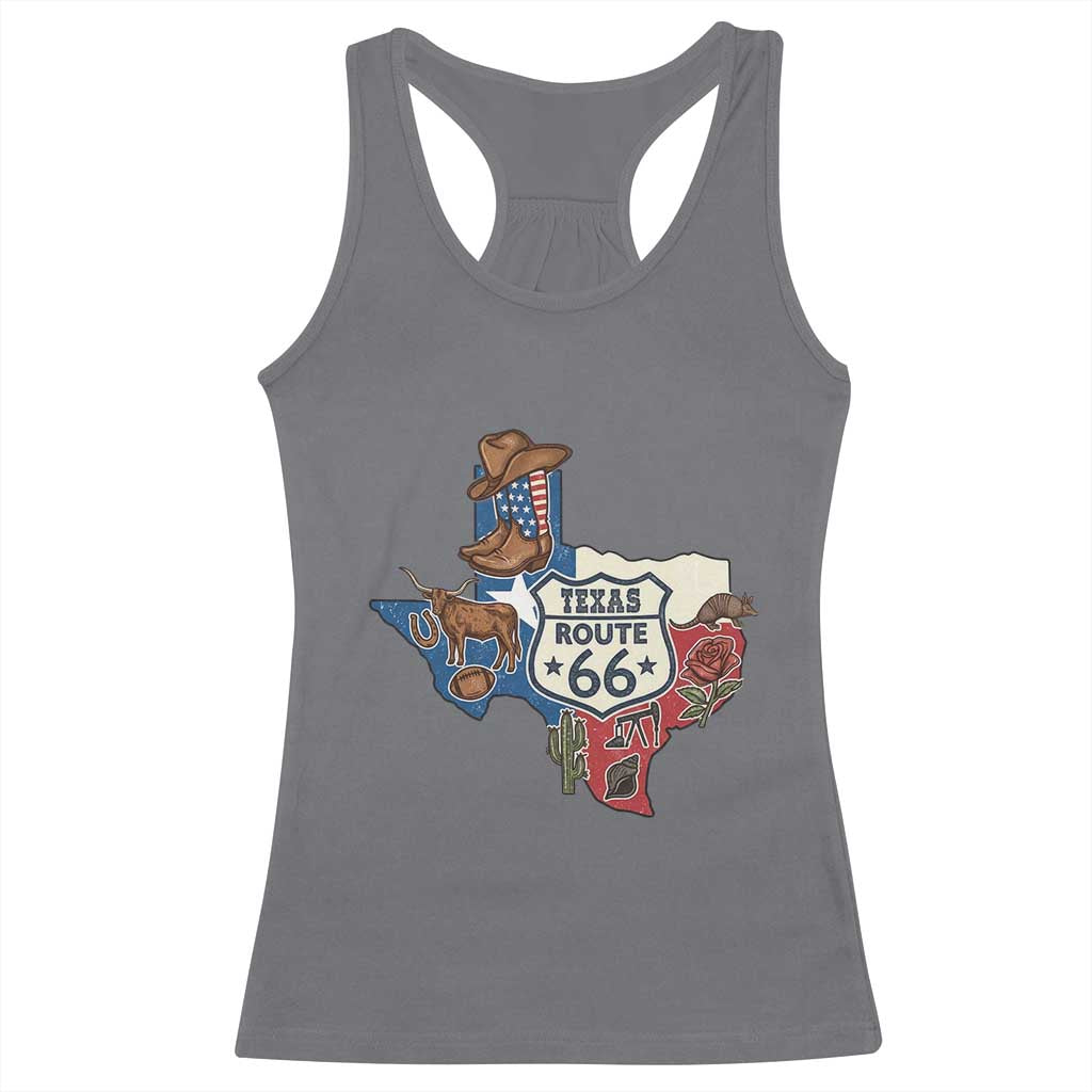 Texas Route Highway 66 Adventure Racerback Tank Top Desert Road Trip Graphic TS12 Charcoal Print Your Wear