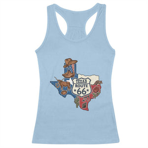Texas Route Highway 66 Adventure Racerback Tank Top Desert Road Trip Graphic TS12 Light Blue Print Your Wear