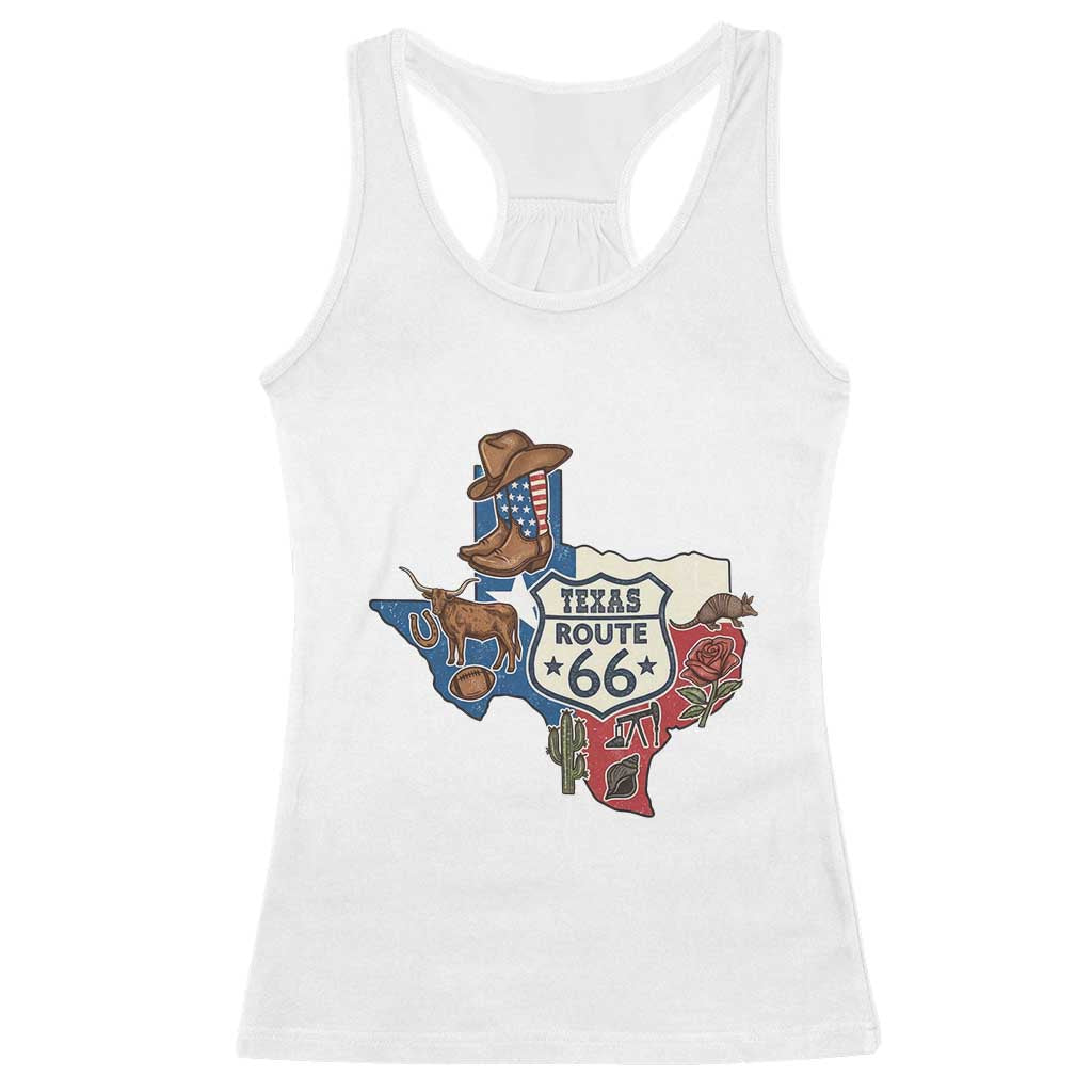 Texas Route Highway 66 Adventure Racerback Tank Top Desert Road Trip Graphic TS12 White Print Your Wear