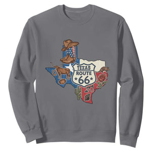 Texas Route Highway 66 Adventure Sweatshirt Desert Road Trip Graphic TS12 Charcoal Print Your Wear