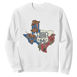 Texas Route Highway 66 Adventure Sweatshirt Desert Road Trip Graphic TS12 White Print Your Wear