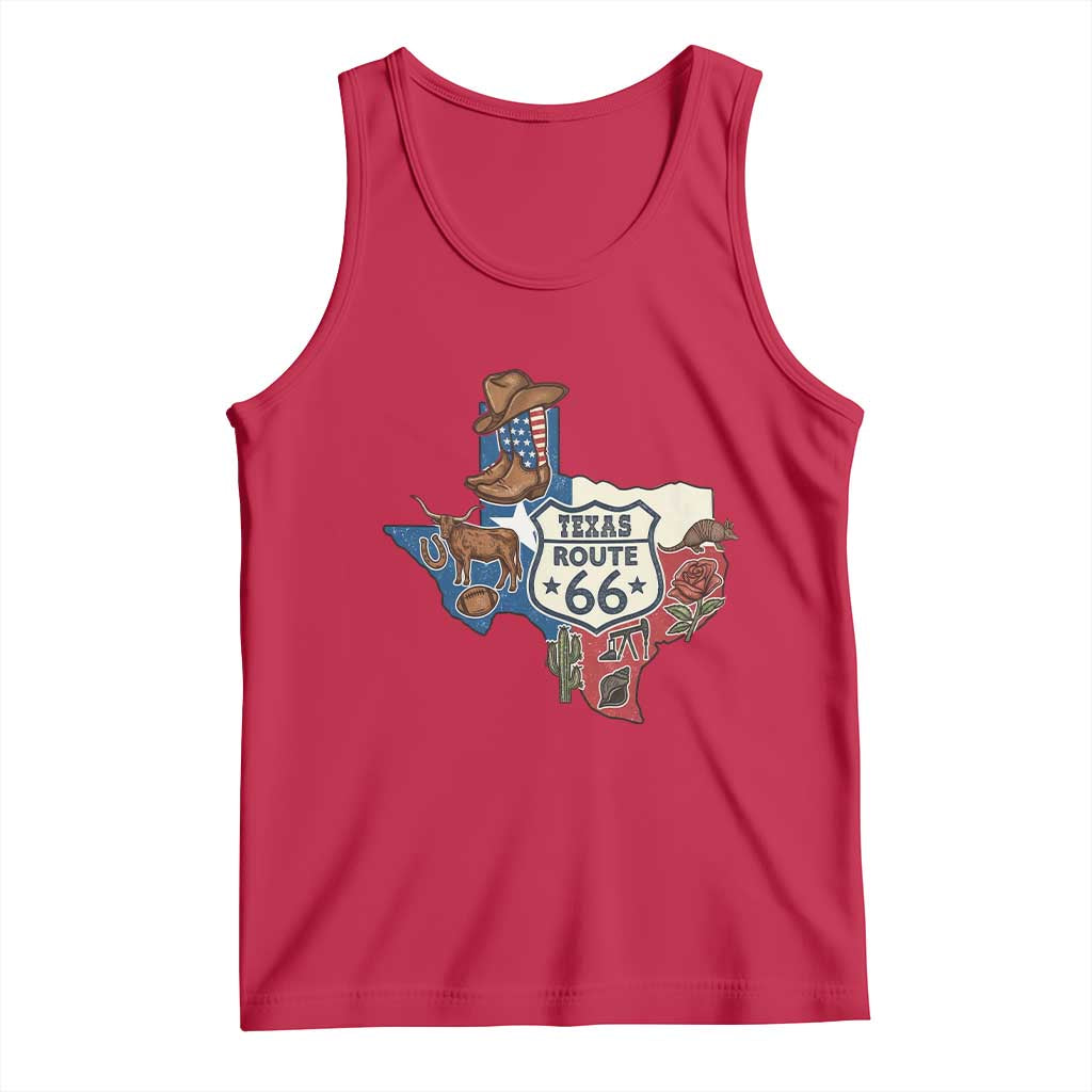 Texas Route Highway 66 Adventure Tank Top Desert Road Trip Graphic TS12 Red Print Your Wear