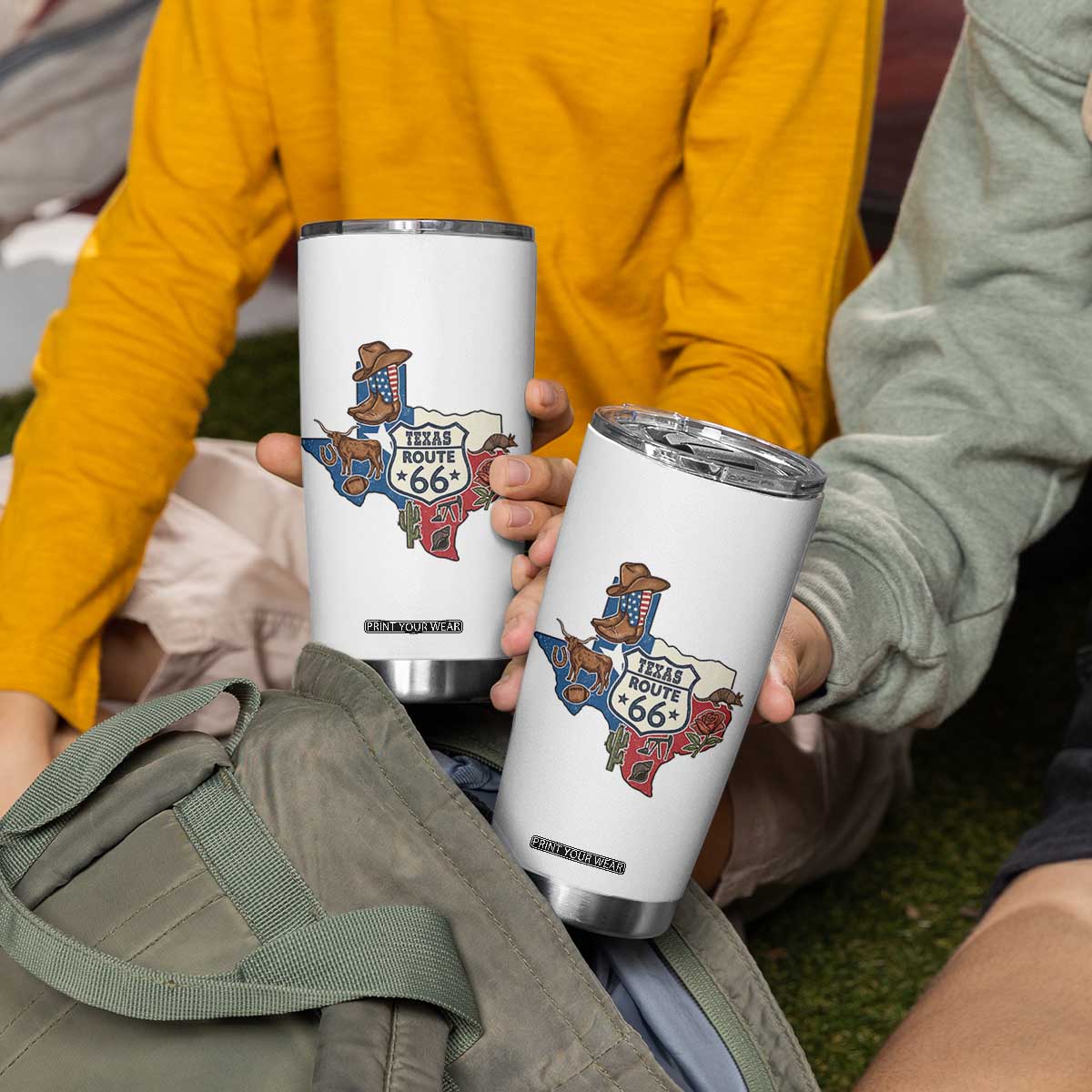 Texas Route Highway 66 Adventure Tumbler Cup Desert Road Trip Graphic TS12 Print Your Wear