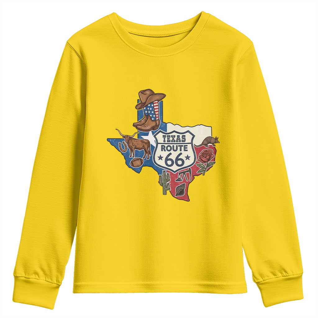 Texas Route Highway 66 Adventure Youth Sweatshirt Desert Road Trip Graphic TS12 Daisy Print Your Wear