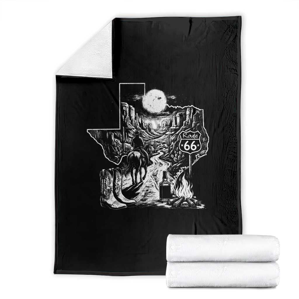 The Mother Road Texas Panhandle Throw Blanket Vintage Desert Road Trip TS12 Black Print Your Wear