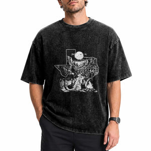 The Mother Road Texas Panhandle Washed Cotton T-Shirt Vintage Desert Road Trip
