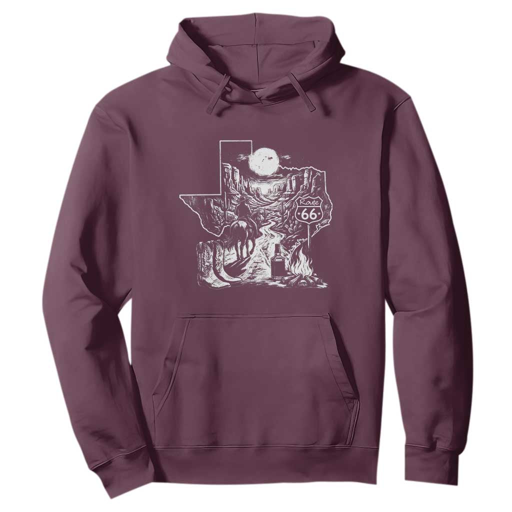 The Mother Road Texas Panhandle Hoodie Vintage Desert Road Trip TS12 Maroon Print Your Wear