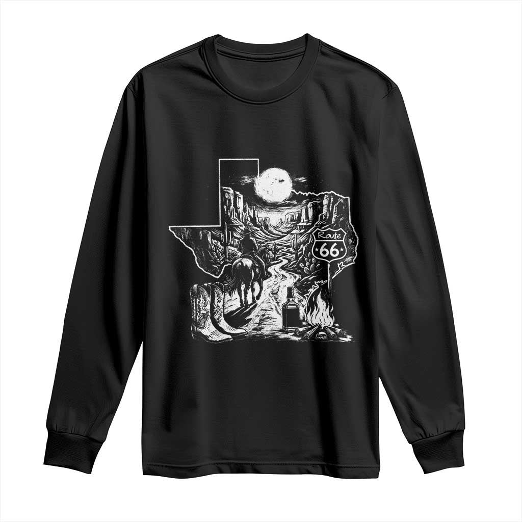 The Mother Road Texas Panhandle Long Sleeve Shirt Vintage Desert Road Trip TS12 Black Print Your Wear