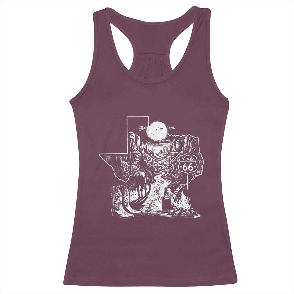 The Mother Road Texas Panhandle Racerback Tank Top Vintage Desert Road Trip TS12 Maroon Print Your Wear