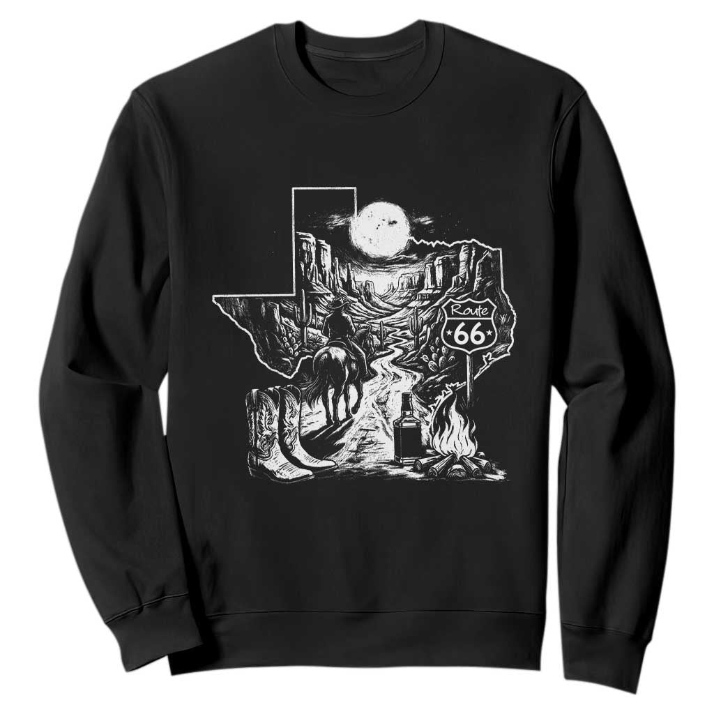 The Mother Road Texas Panhandle Sweatshirt Vintage Desert Road Trip TS12 Black Print Your Wear
