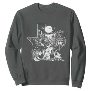 The Mother Road Texas Panhandle Sweatshirt Vintage Desert Road Trip TS12 Dark Heather Print Your Wear