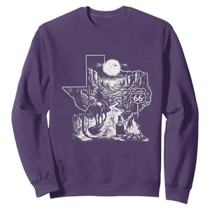 The Mother Road Texas Panhandle Sweatshirt Vintage Desert Road Trip TS12 Purple Print Your Wear