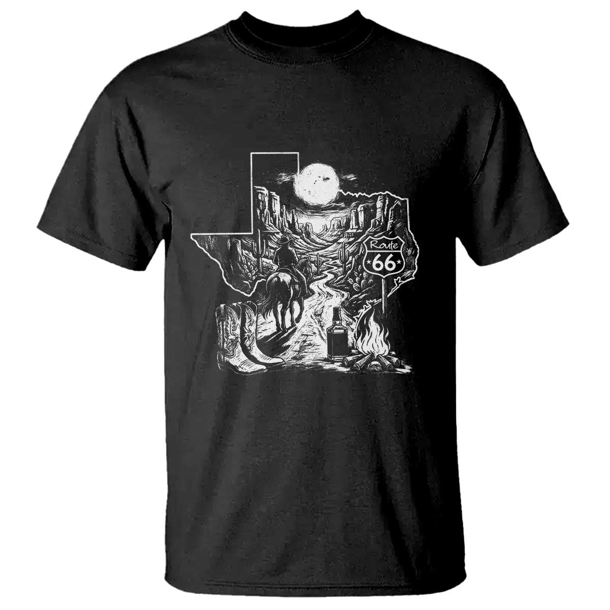 The Mother Road Texas Panhandle T Shirt Vintage Desert Road Trip TS12 Black Print Your Wear