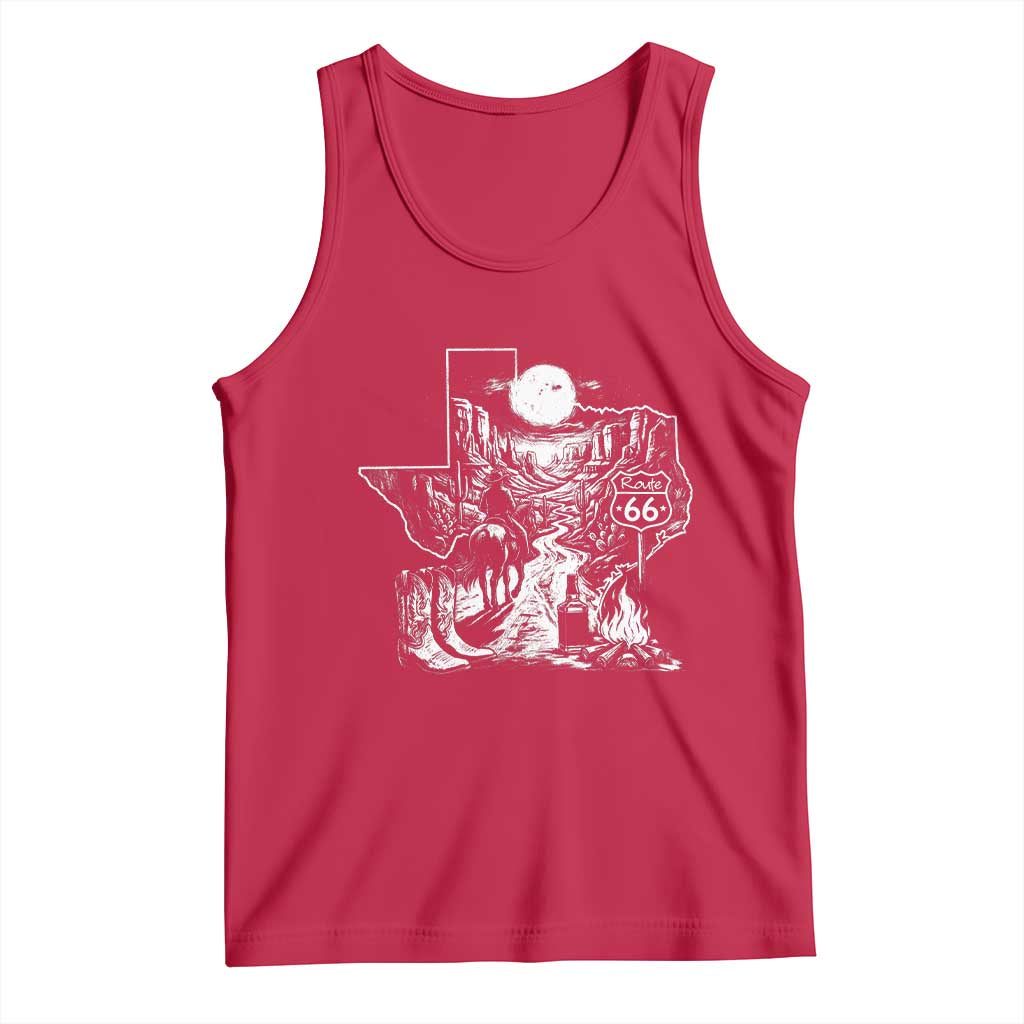 The Mother Road Texas Panhandle Tank Top Vintage Desert Road Trip TS12 Red Print Your Wear