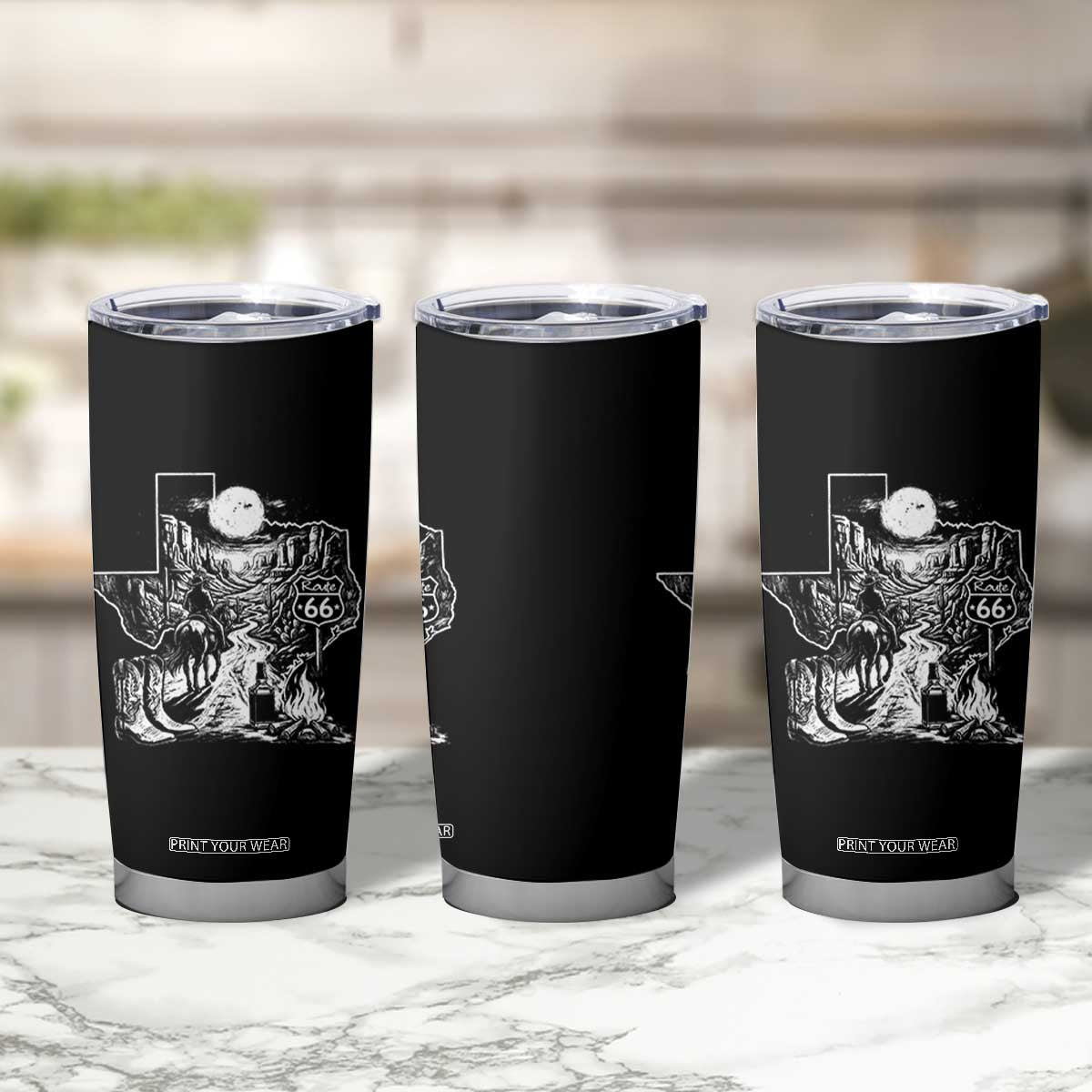 The Mother Road Texas Panhandle Tumbler Cup Vintage Desert Road Trip TS12 Print Your Wear