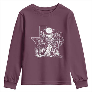 The Mother Road Texas Panhandle Youth Sweatshirt Vintage Desert Road Trip TS12 Maroon Print Your Wear
