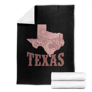 Texas Route Highway 66 Biker Throw Blanket Vintage Biker Road Trip TS12 Black Print Your Wear
