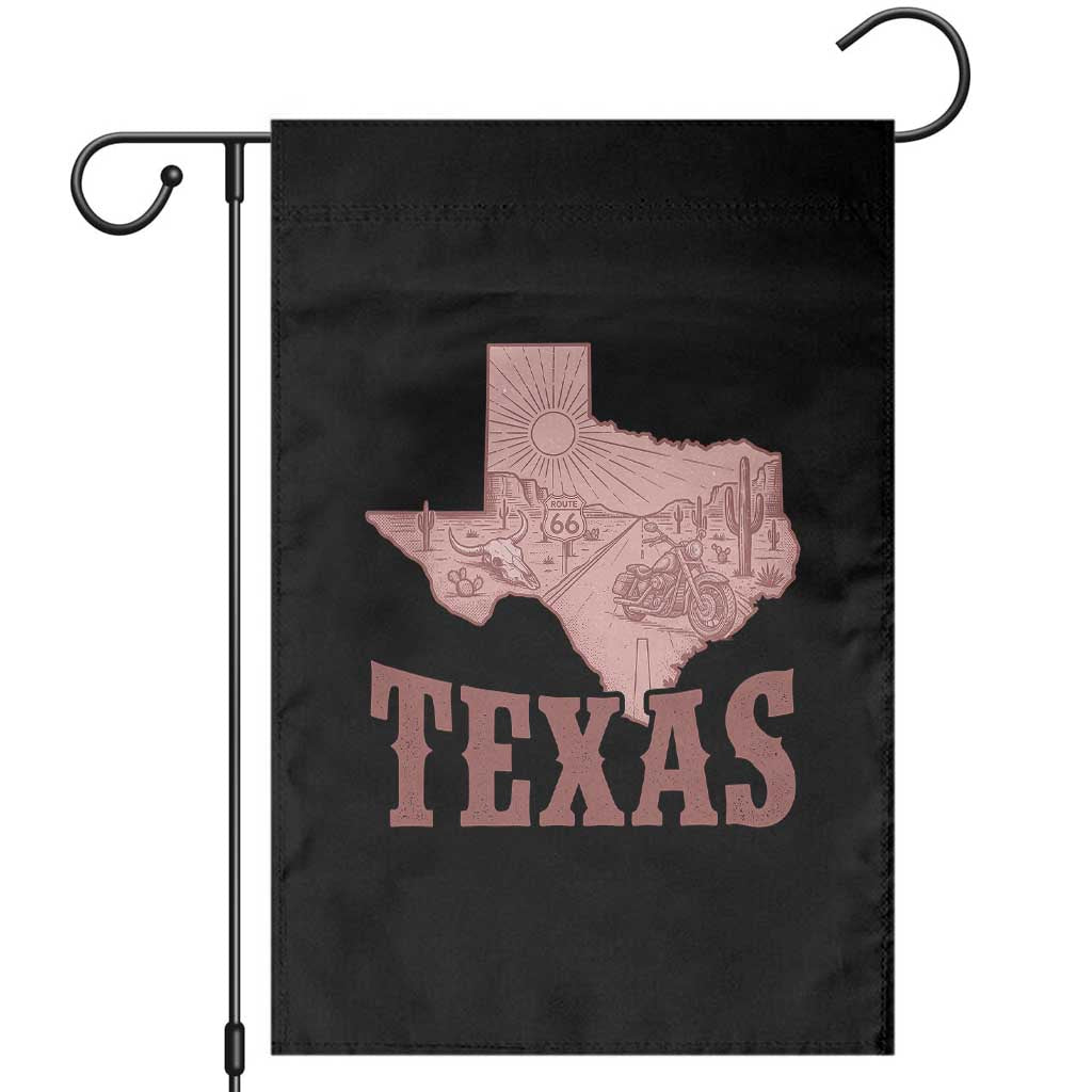 Texas Route Highway 66 Biker Garden Flag Vintage Biker Road Trip TS12 Black Print Your Wear