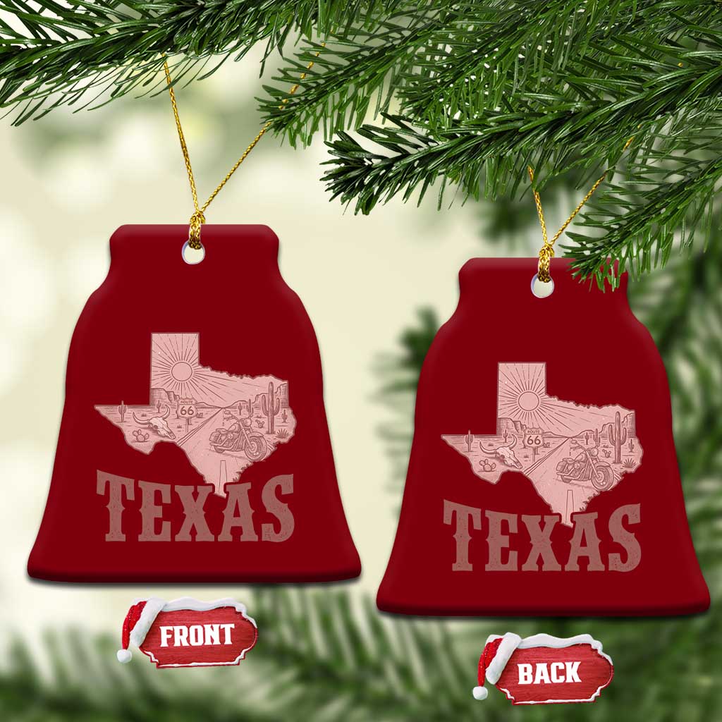Texas Route Highway 66 Biker Ceramic Ornament Vintage Biker Road Trip TS12 Print Your Wear