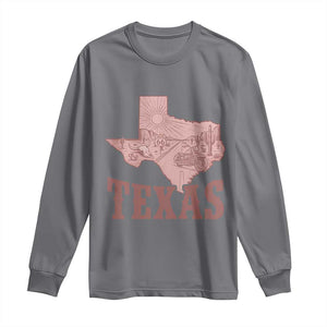 Texas Route Highway 66 Biker Long Sleeve Shirt Vintage Biker Road Trip TS12 Charcoal Print Your Wear
