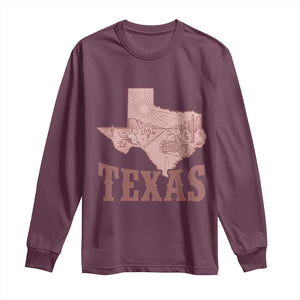 Texas Route Highway 66 Biker Long Sleeve Shirt Vintage Biker Road Trip TS12 Maroon Print Your Wear