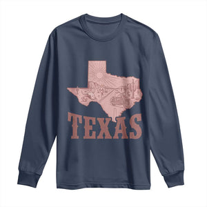 Texas Route Highway 66 Biker Long Sleeve Shirt Vintage Biker Road Trip TS12 Navy Print Your Wear
