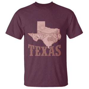 Texas Route Highway 66 Biker T Shirt Vintage Biker Road Trip TS12 Maroon Print Your Wear