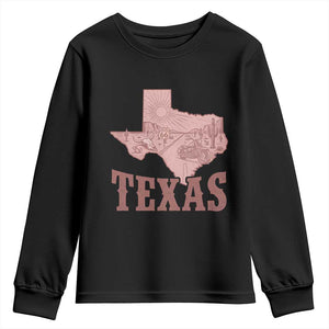 Texas Route Highway 66 Biker Youth Sweatshirt Vintage Biker Road Trip TS12 Black Print Your Wear