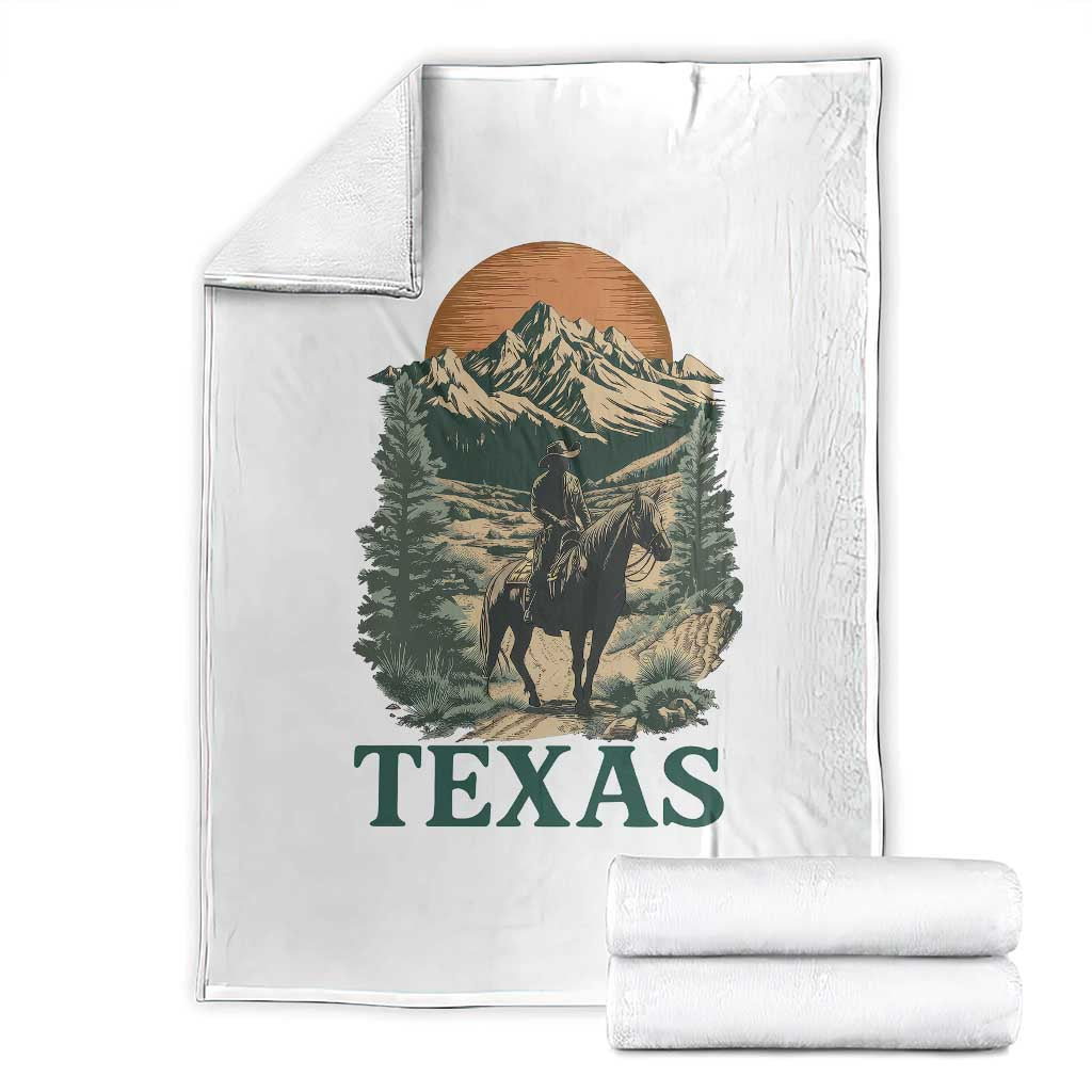 Texas Western Cowboy Life Throw Blanket Vintage Horse Riding Graphic TS12 White Print Your Wear