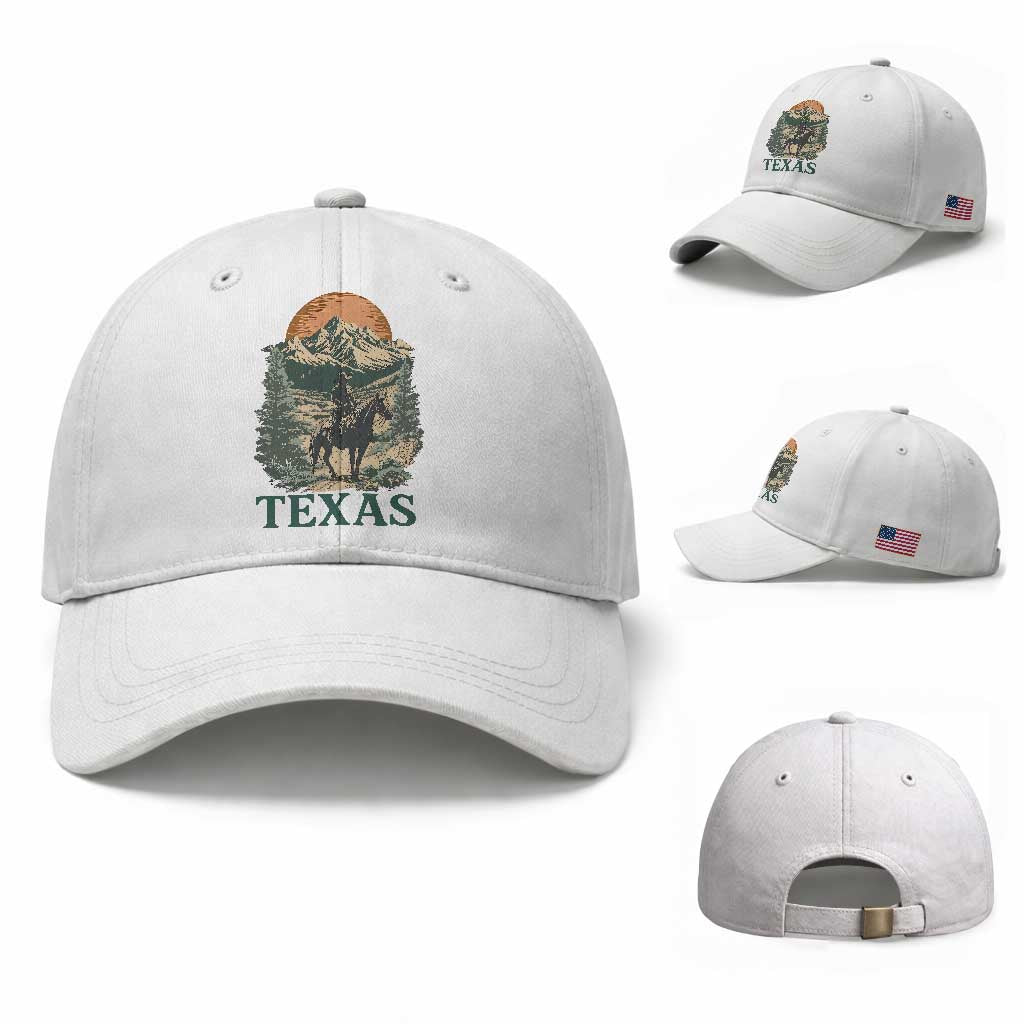Texas Western Cowboy Life Baseball Cap Vintage Horse Riding Graphic TS12 Baseball Cap Universal Fit White Print Your Wear